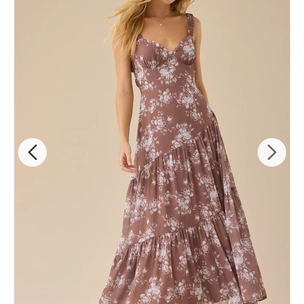 Altar'd State Mauve Floral Maxi Dress